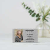 Logo en informatie bedrijf | Grijze achtergrond op Visitekaartje (Staand voorkant)