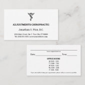 Logo- en Kantoor-uurkaarten voor chiropractische b Visitekaartje (Voorkant / Achterkant)