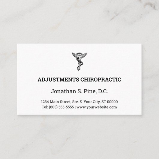 Logo- en Kantoor-uurkaarten voor chiropractische b Visitekaartje (Voorkant)