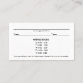 Logo- en Kantoor-uurkaarten voor chiropractische b Visitekaartje (Achterkant)