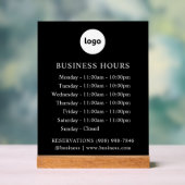 LOGO en kantooruren | Acrylteken Acryl Bord (Neutraal)