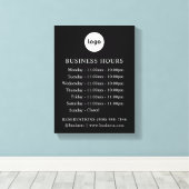 LOGO en kantooruren | uitgerekt canvas (Insitu (Houten vloer))