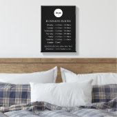 LOGO en kantooruren | uitgerekt canvas (Insitu (Slaapkamer))