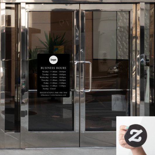 LOGO en openingsuren | Maatwerk Decal Sticker (Kantoordeur)