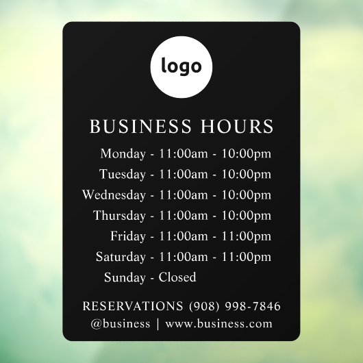 LOGO en openingsuren | Maatwerk Decal Sticker (Vel 3)