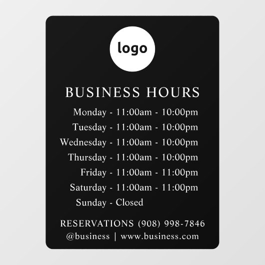 LOGO en openingsuren | Op maat gemaakt decal stick (Vel)