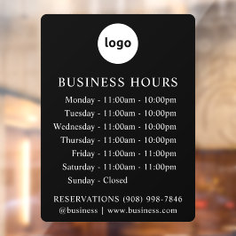 LOGO en openingsuren | Op maat gemaakte stickerrec Raamsticker