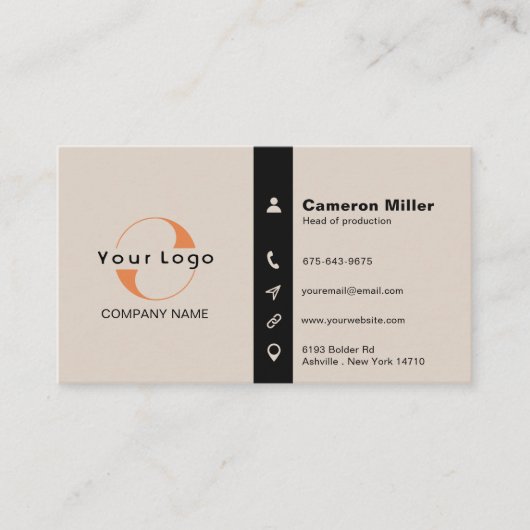 Logo en pictogrammen Minimale Corporate Profession Visitekaartje (Voorkant)