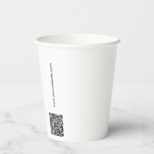 Logo en QR-code aangepaste papieren bekers (Achterkant)