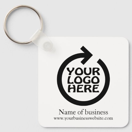 Logo en QR-code gepersonaliseerde zaken Sleutelhanger (Voorkant)