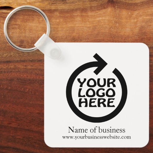 Logo en QR-code gepersonaliseerde zaken Sleutelhanger (Voorkant)