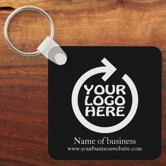 Logo en QR-code gepersonaliseerde zaken Sleutelhanger (Voorkant)