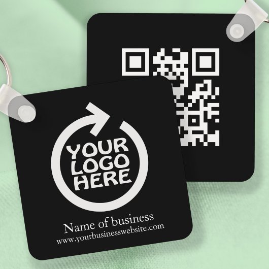 Logo en QR-code gepersonaliseerde zaken Sleutelhanger