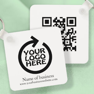 Logo en QR-code gepersonaliseerde zaken Sleutelhanger