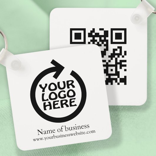 Logo en QR-code gepersonaliseerde zaken Sleutelhanger
