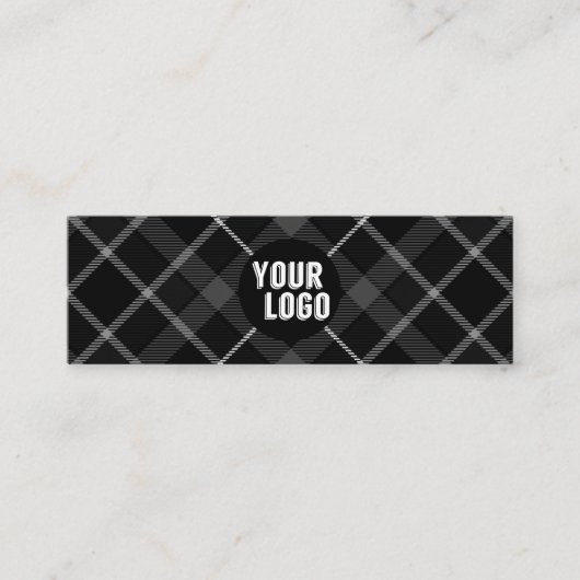 Logo- en QR-code Kool Grijze gedept Matig Mini Visitekaartje (Voorkant)