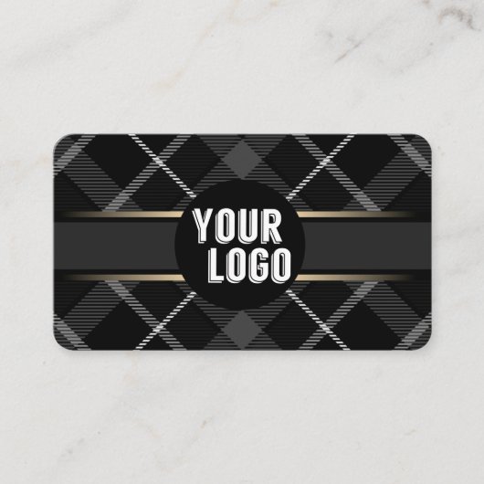 Logo- en QR-code Kool Grijze gedept Matig Visitekaartje (Voorkant)