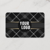 Logo- en QR-code Kool Grijze gedept Matig Visitekaartje (Voorkant)