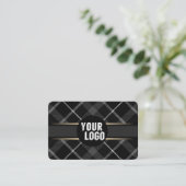 Logo- en QR-code Kool Grijze gedept Matig Visitekaartje (Staand voorkant)