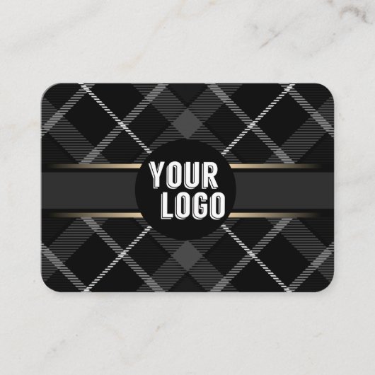 Logo- en QR-code Kool Grijze gedept Matig Visitekaartje (Voorkant)