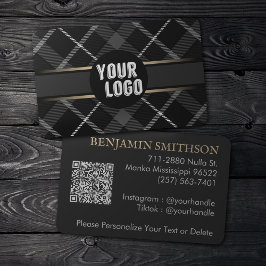 Logo- en QR-code Kool Grijze gedept Matig Visitekaartje