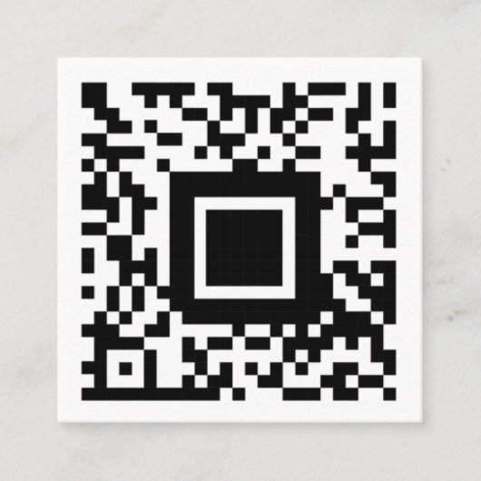 Logo- en QR-code Minimale zwarte en witte Sjabloon Vierkante Visitekaartje (Voorkant)