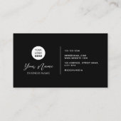 Logo en QR-code | Minimalist Professional Black Visitekaartje (Achterkant)