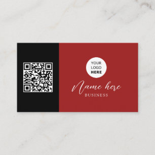 Logo en QR-code   Minimalist Professional Black Visitekaartje