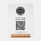 Logo en QR Code Modern Contactloos Bedrijf Acryl Bord (Voorkant)