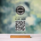 Logo en QR Code Modern Contactloos Bedrijf Acryl Bord (Neutraal)