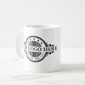 Logo en QR-code, sociale media, marketing Koffiemok (Voorkant links)