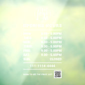 Logo en QR-code van openingstijden voor bedrijven  Raamsticker (Vel 3)