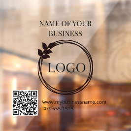 Logo en QR-code Venster Cling Raamsticker