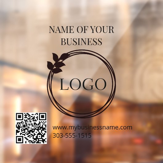 Logo en QR-code Venster Cling Raamsticker (Vel 2)