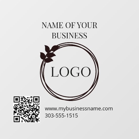 Logo en QR-code Venster Cling Raamsticker (Vel)
