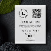 Logo en QR-code wit minimalistisch Flyer