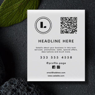 Logo en QR-code wit minimalistisch Flyer