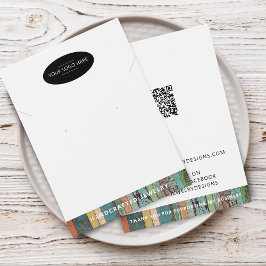 Logo- en QR-codenaambord voor ketting en oorbel Visitekaartje