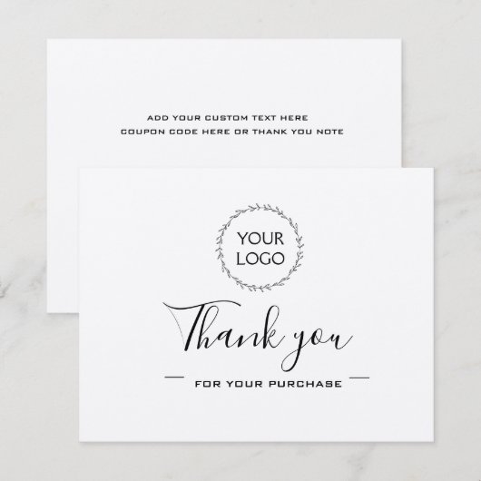 Logo en sociale media - elegant kraft - dank je we informatiekaartje (Voorkant / Achterkant)