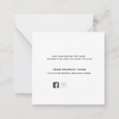 Logo en sociale media elegant script bedankt u notitiekaartje (Achterkant)