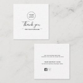 Logo en sociale media elegant script bedankt u notitiekaartje