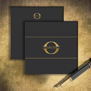 Logo en sociale media Icons Gold/Bk Sq ID810 Vierkante Visitekaartje