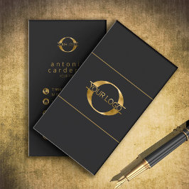 Logo- en sociale mediaconicons Gold/Bk Vrt ID810 Visitekaartje