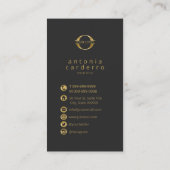 Logo- en sociale mediaconicons Gold/Bk Vrt ID810 Visitekaartje (Achterkant)