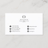 Logo- en sociale mediapictogrammen Blk/White Hor I Visitekaartje (Achterkant)