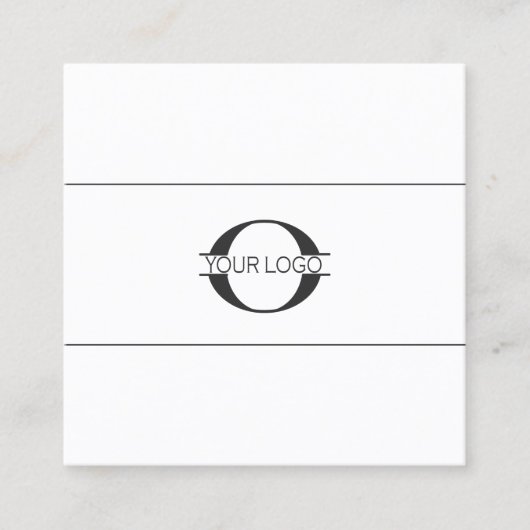 Logo- en sociale mediapictogrammen Blk/White Sq ID Vierkante Visitekaartje (Voorkant)