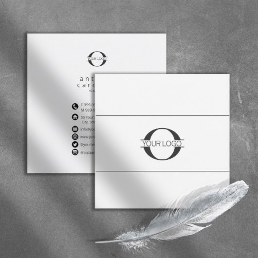 Logo- en sociale mediapictogrammen Blk/White Sq ID Vierkante Visitekaartje