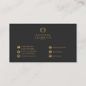 Logo- en sociale mediapictogrammen Gold/Bk Hor ID8 Visitekaartje (Achterkant)