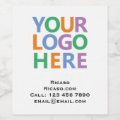 Logo en tekst aangepaste gepersonaliseerde wijn etiket (Enkel label)