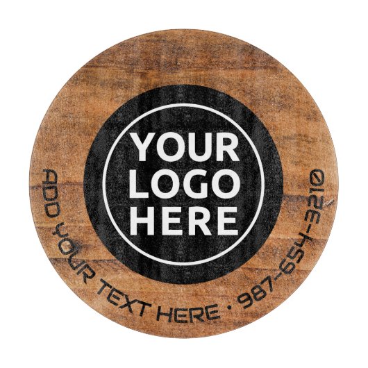 LOGO EN TEKST | Aangepaste zakelijke glassnijplank Snijplank (Voorkant)